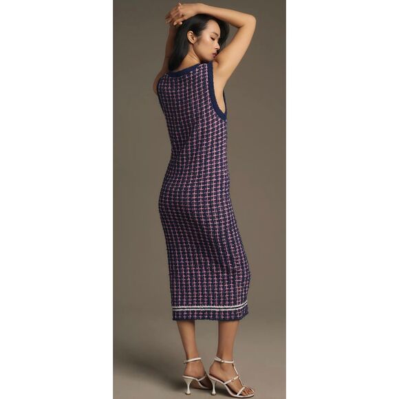 NWT Endless Rose Check Sleeveless Bouclé Sweater Dress Size XS - Picture 2 of 7